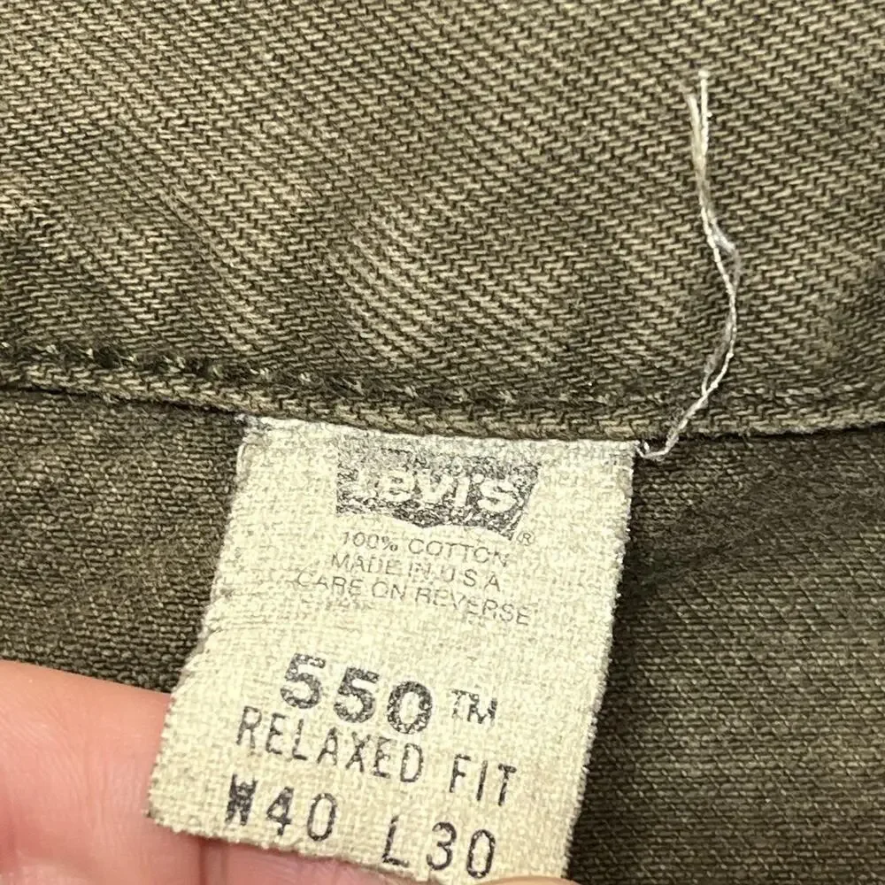 Vintage Levis 550 Jeans Mens 40x30 Green Med Wash Relaxed Tapered Denim USA